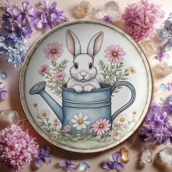 Bunny Dinner Plate – Durable Polymer Spring Tableware (10-inch) - Picture 3 of 10